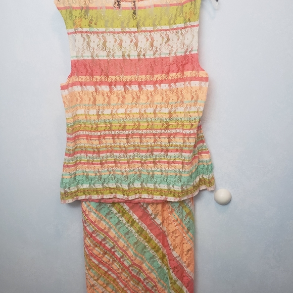 Spring Pastel Sleeveless Lace shell/blouse - Picture 2 of 6